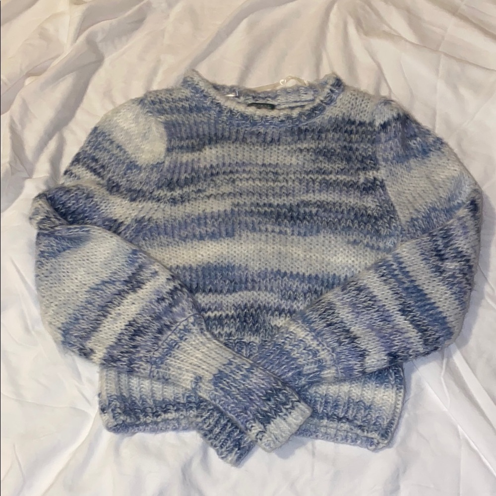 Blue and White Women's Sweater